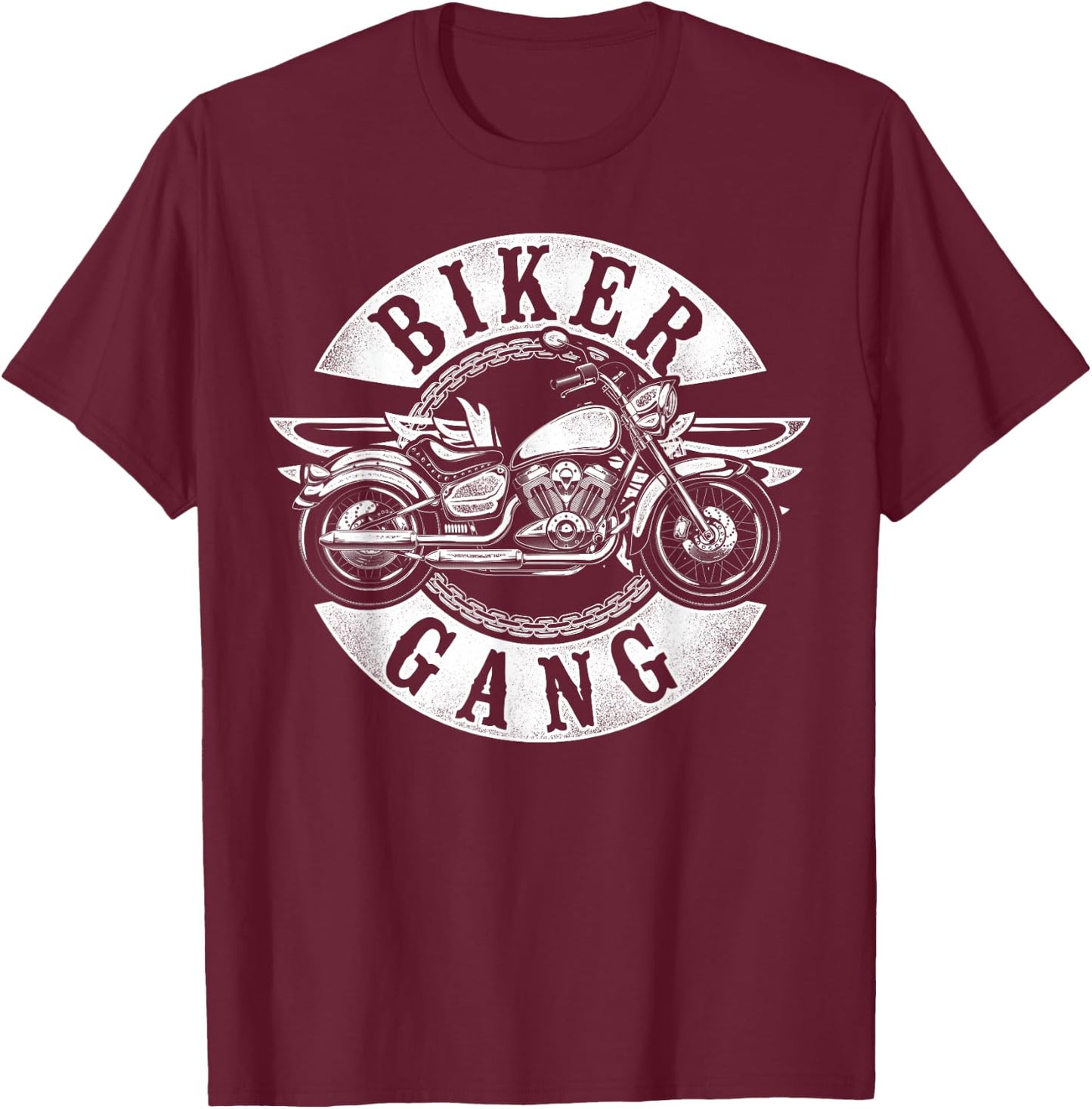 Classic Motorcycle Biker Biker Gang T-Shirt - T-Shirt | Maroon