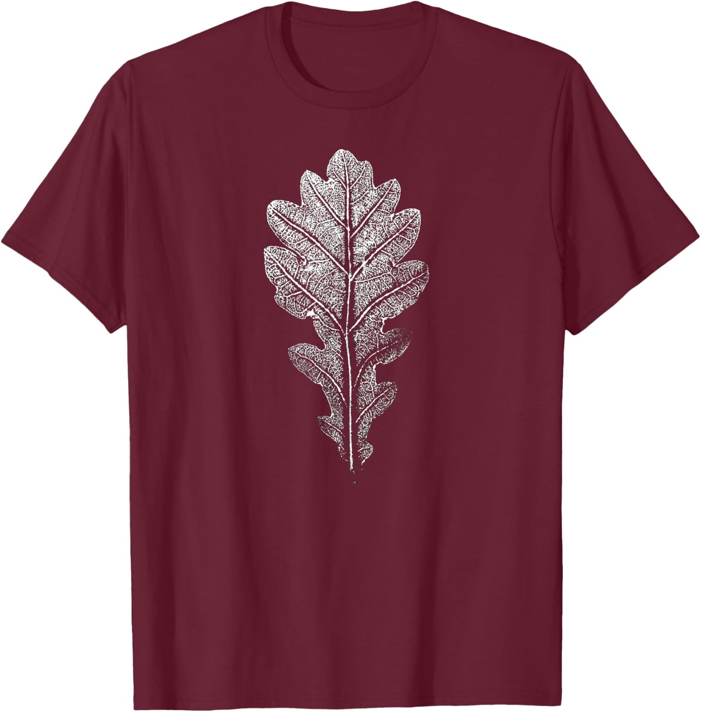 Oak Leaf - Plant & Nature / Botanical Tree Graphic T-Shirt - T-Shirt | Maroon
