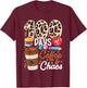 100th Day of School Teachers 100 Days of Coffee & Chaos Men Women Girls Kids T-Shirt - T-Shirt | Maroon