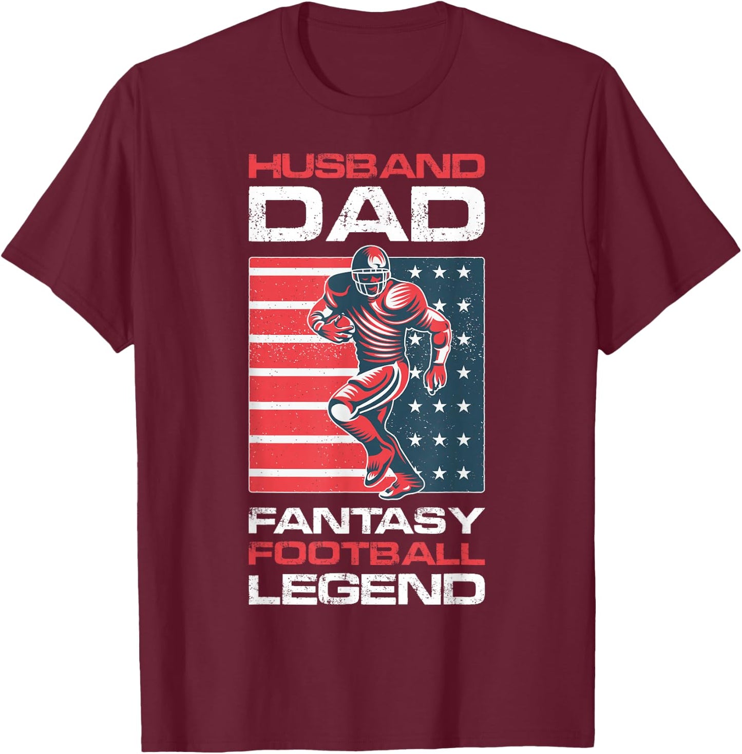Funny Husband Dad Fantasy Football Legend T-Shirt - T-Shirt | Maroon