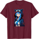 Anime Girl Waifu Japanese Aesthetic Kawaii Otaku T-Shirt - T-Shirt | Maroon