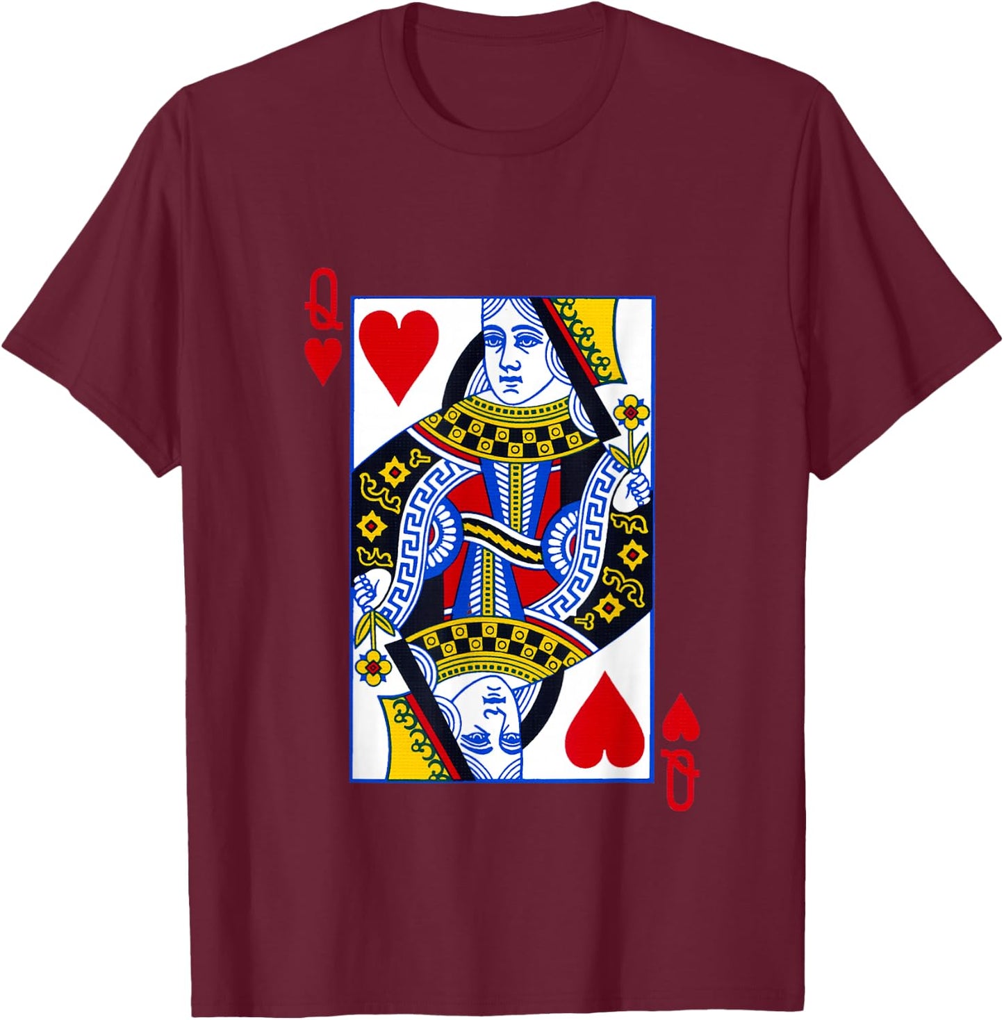 Queen of Hearts Feminist Shirt Playing Cards T-Shirt - T-Shirt | Maroon