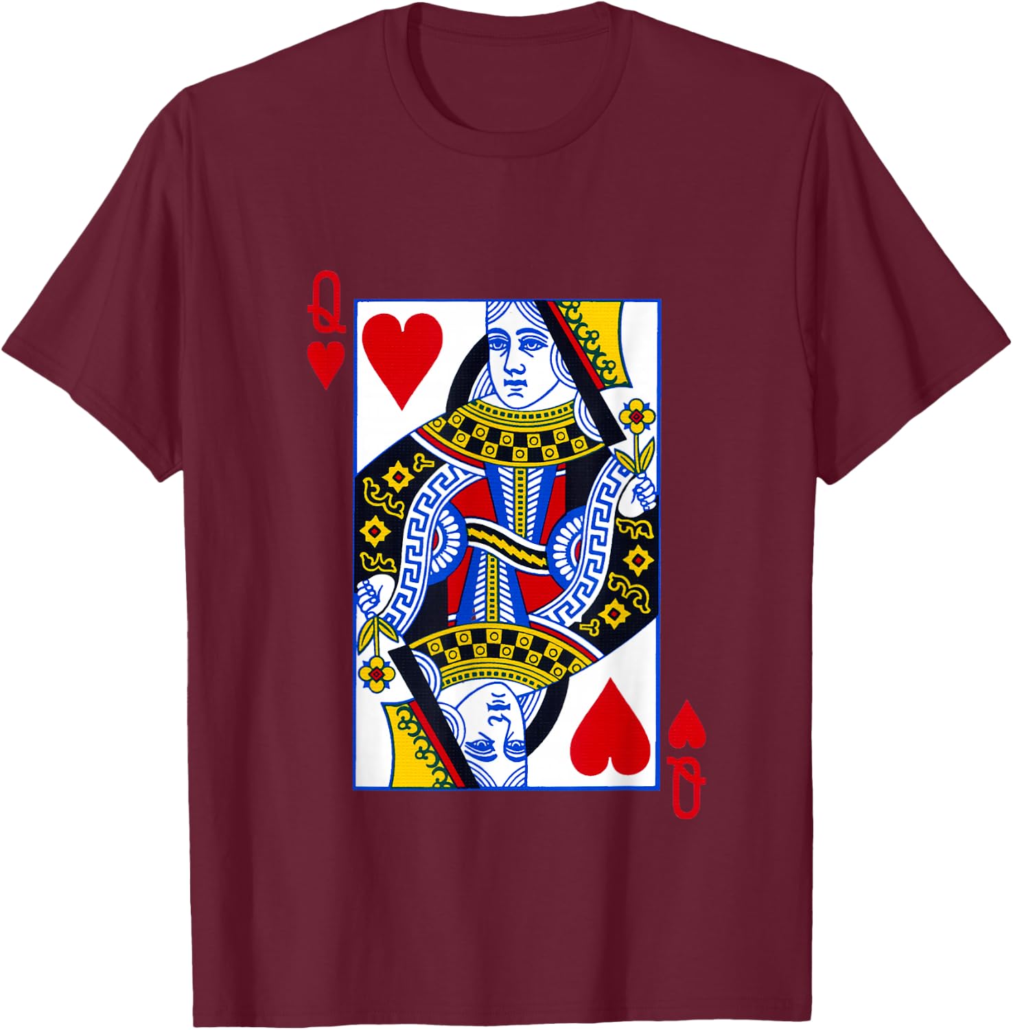 Queen of Hearts Feminist Shirt Playing Cards T-Shirt - T-Shirt | Maroon