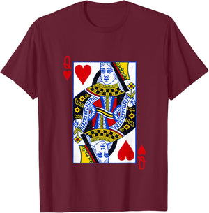 Queen of Hearts Feminist Shirt Playing Cards T-Shirt - T-Shirt | Maroon