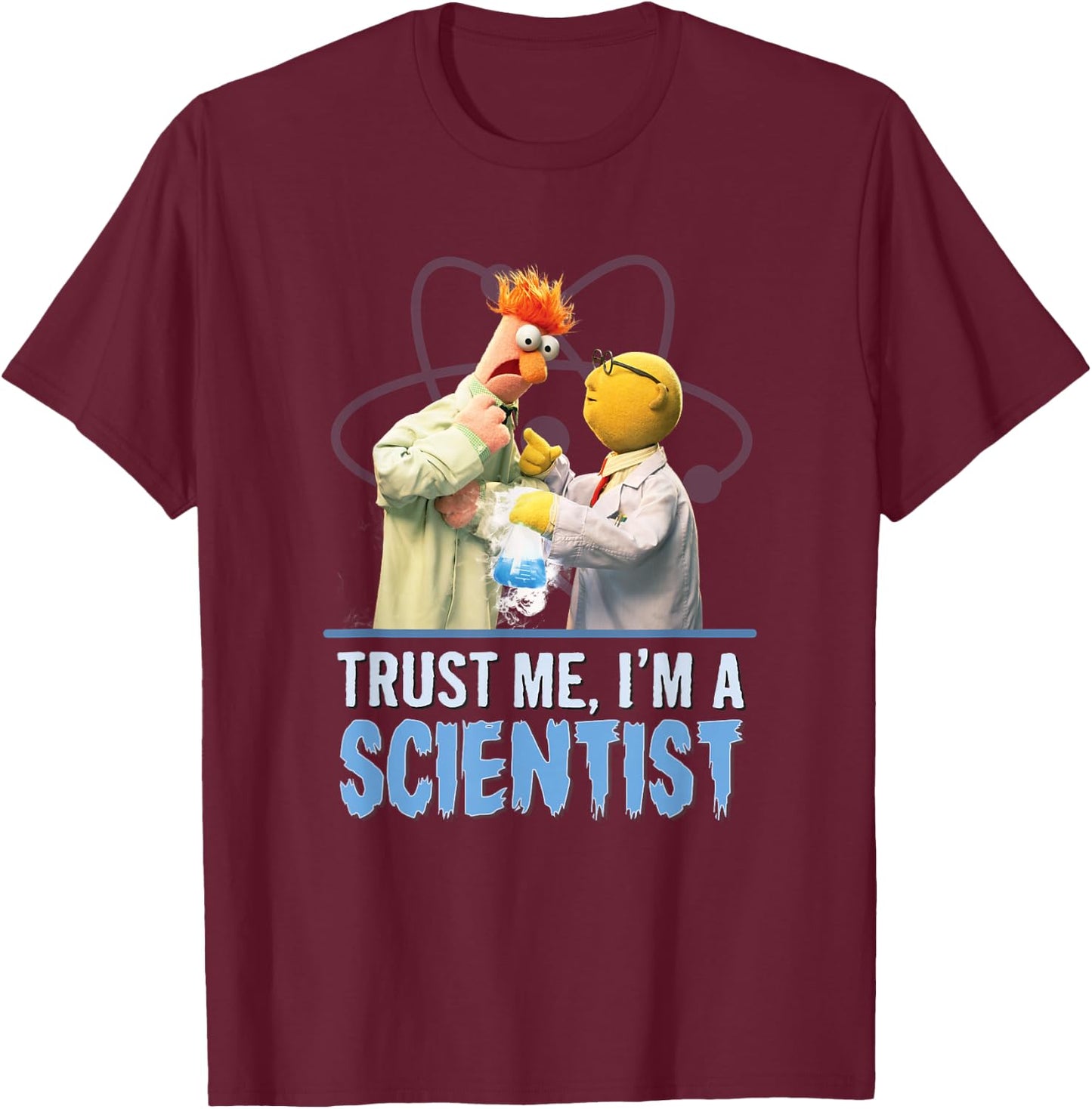 Disney The Muppets Trust Me I'm A Scientist Bunsen & Beaker T-Shirt - T-Shirt | Maroon