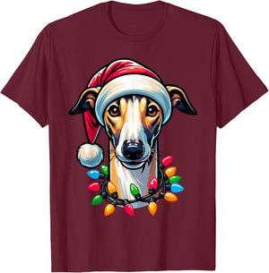 Dog Owner Xmas Men Women Favorite Greyhound Christmas T-Shirt - T-Shirt | Maroon