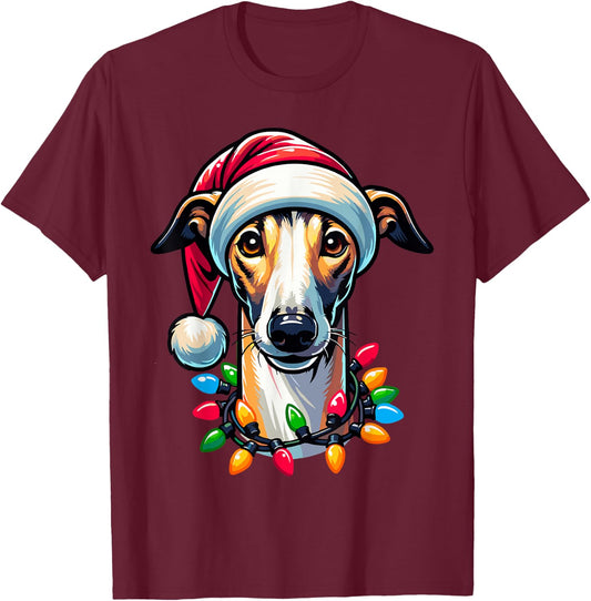 Dog Owner Xmas Men Women Favorite Greyhound Christmas T-Shirt - T-Shirt | Maroon