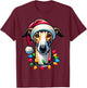 Dog Owner Xmas Men Women Favorite Greyhound Christmas T-Shirt - T-Shirt | Maroon