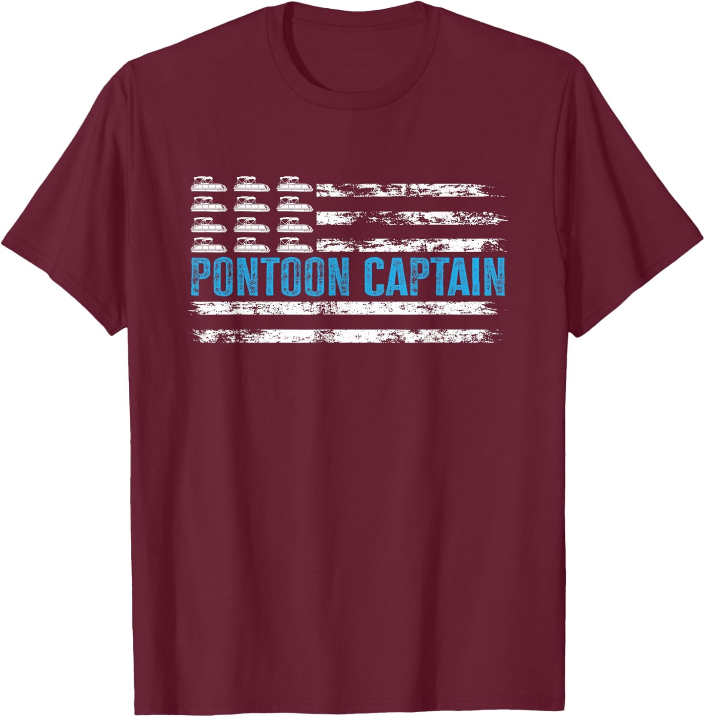 Pontoon Captain Funny Boating 4th Of JulyPontoon Boat T-Shirt - T-Shirt | Maroon