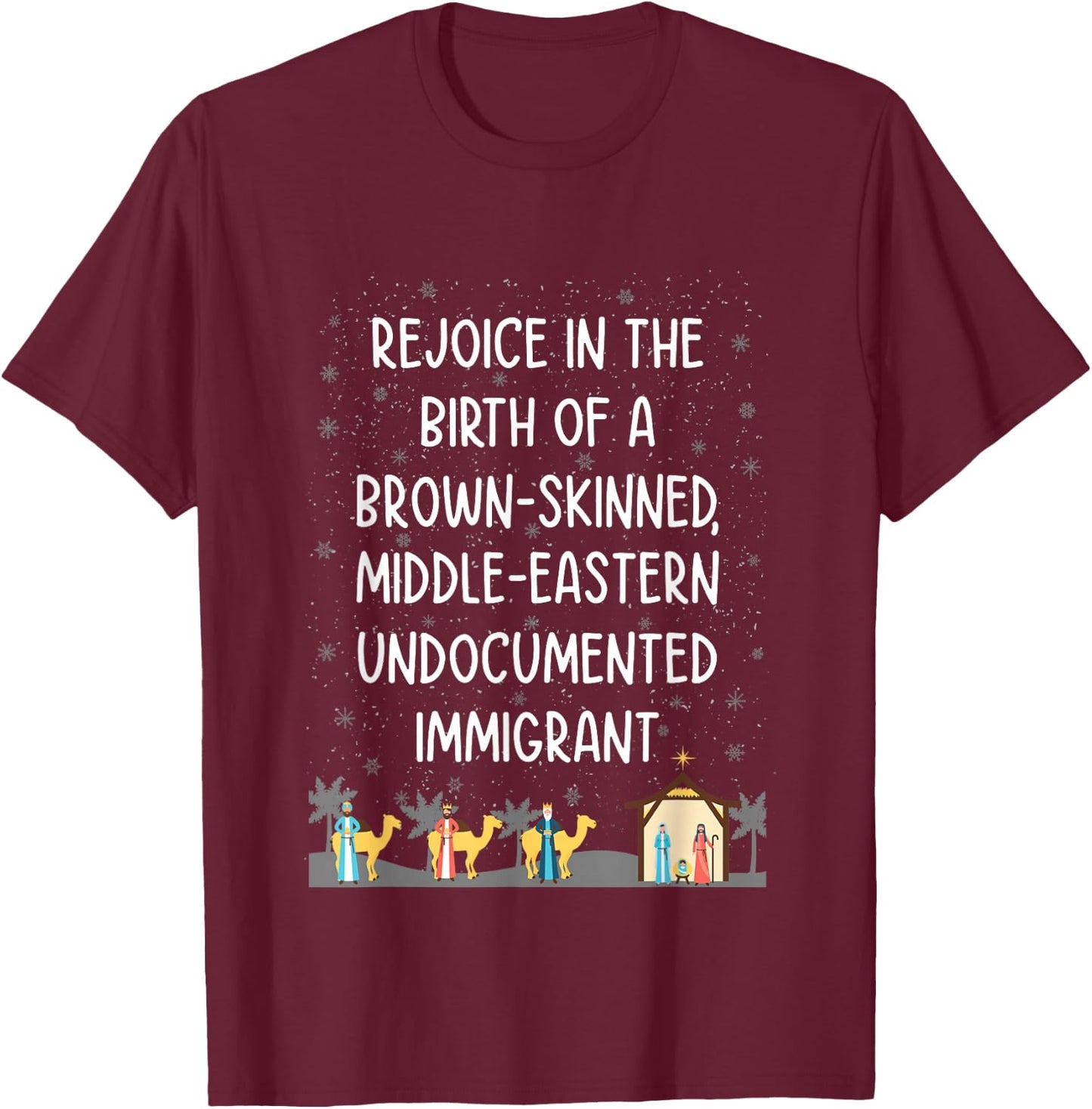 Rejoice In The Birth Of Brown-Skinned, Middle-Eastern T-Shirt - T-Shirt | Maroon