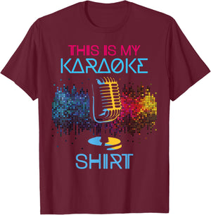 Karaoke Singer 80s Retro This Is My Karaoke Shirt T-Shirt - T-Shirt | Maroon