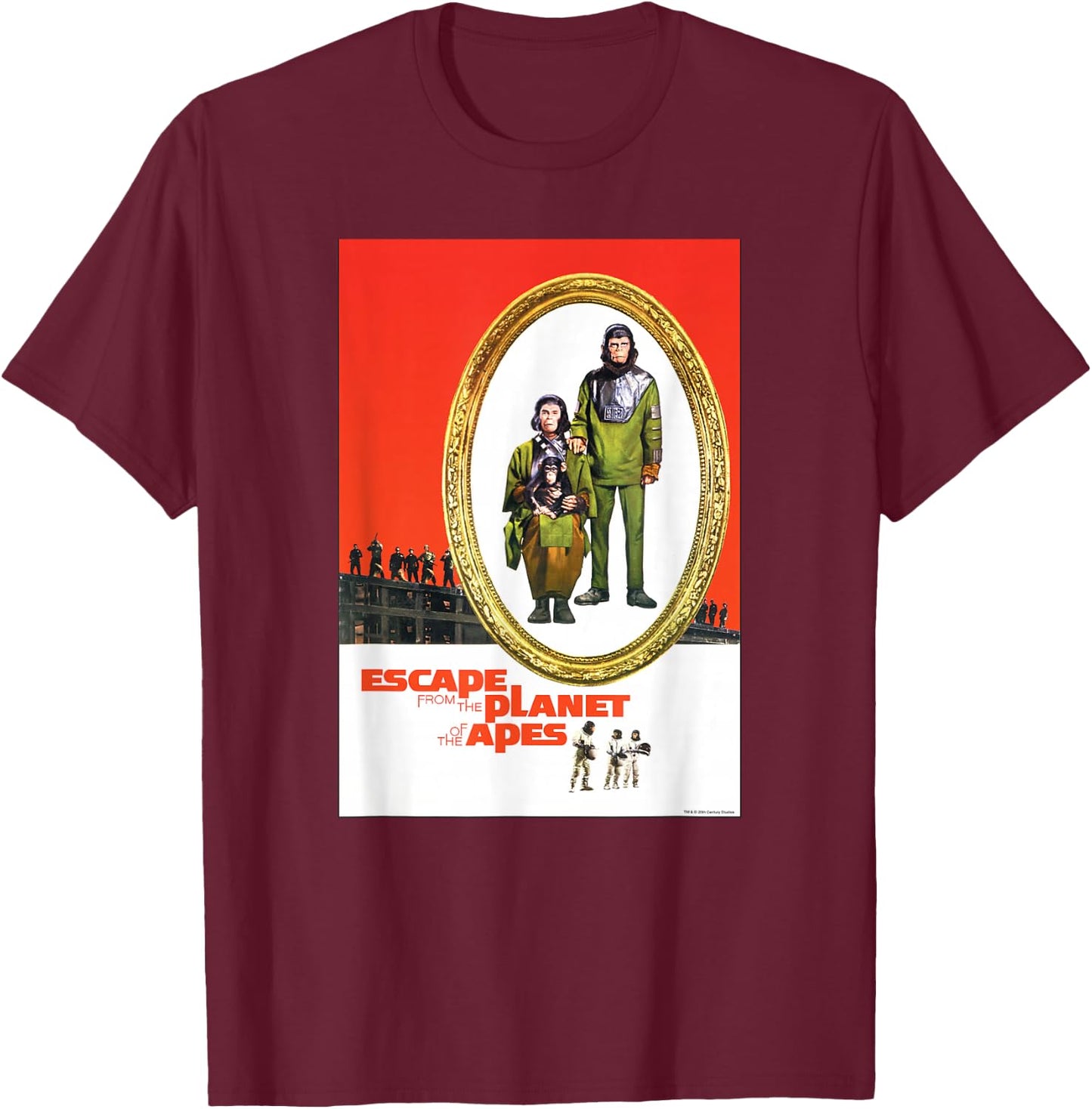 Escape from the Planet of the Apes 1971 Family Movie Poster T-Shirt - T-Shirt | Maroon