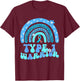 T1D Warrior Type 1 Diabetes Awareness Blue Ribbon T-Shirt - T-Shirt | Maroon