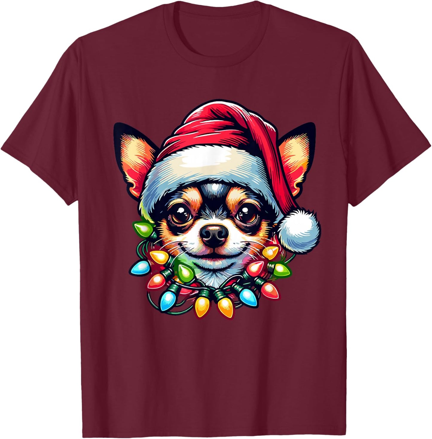 Dog Owner Xmas Men Women Favorite Chihuahua Christmas T-Shirt - T-Shirt | Maroon