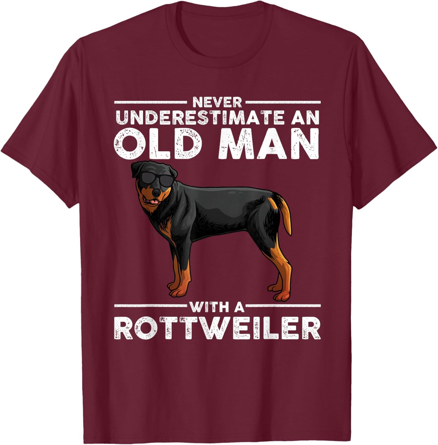 Rottweiler Art Dad Grandpa Rottie Lover Rottweiler T-Shirt - T-Shirt | Maroon