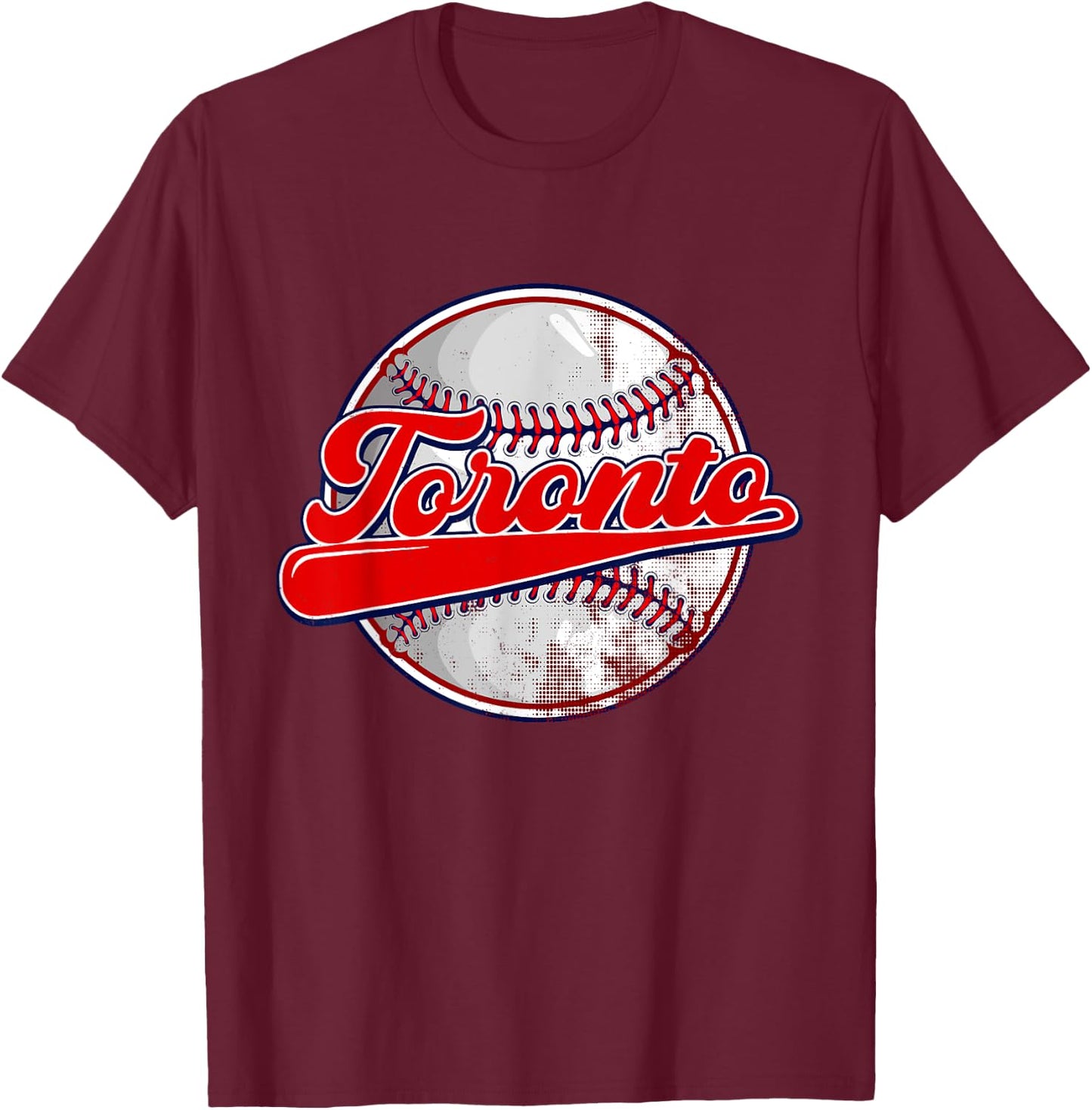 Vintage Toronto Baseball Lover Women Kids T-Shirt - T-Shirt | Maroon