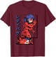 Kids Miraculous Lady Bug - Manga Lady Bug T-Shirt - T-Shirt | Maroon