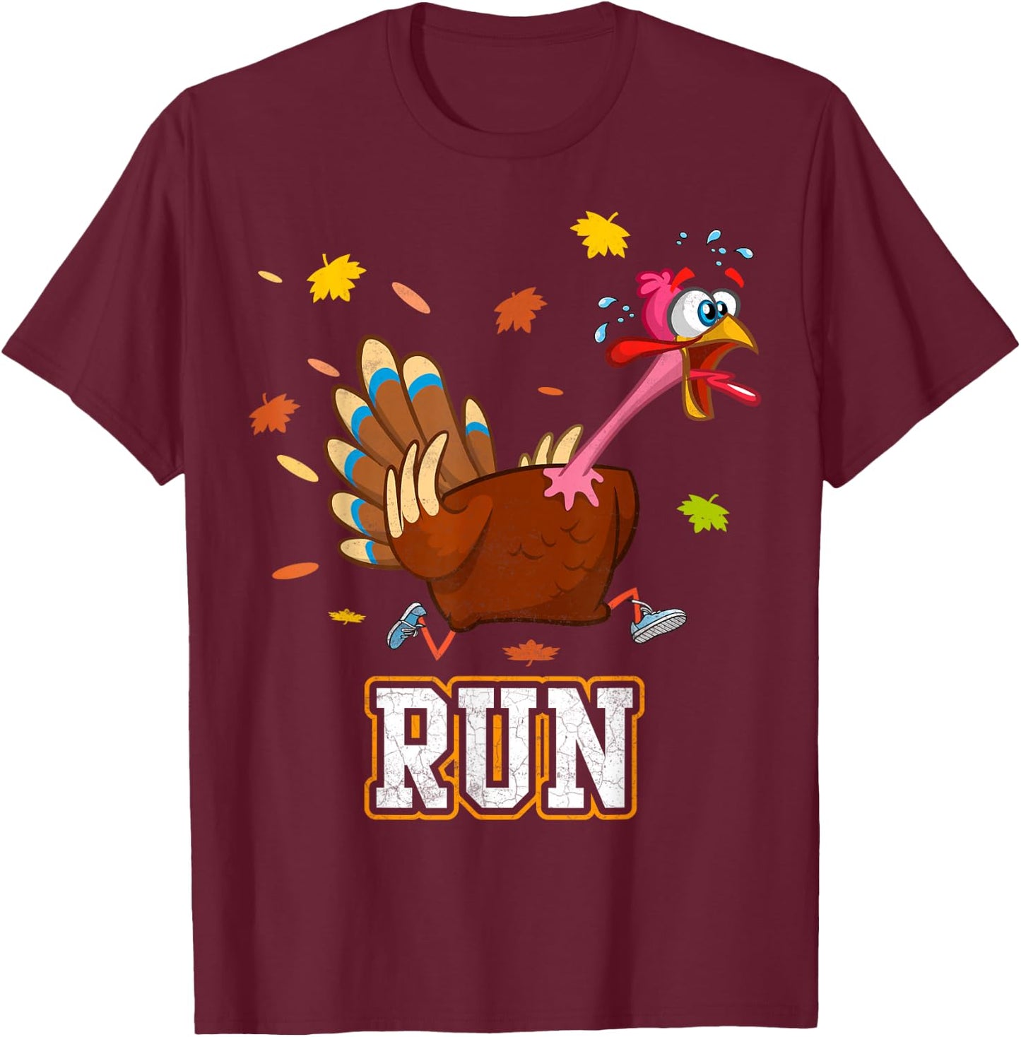 Thanksgiving Turkey Running Outfit Gear Costume Turkey Trot T-Shirt - T-Shirt | Maroon