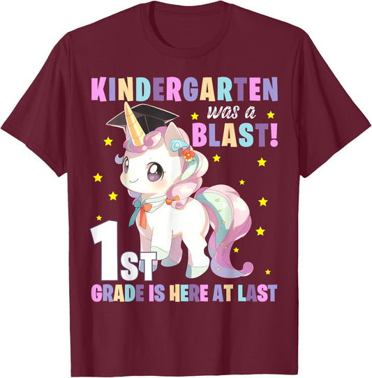 Kindergarten Graduation Unicorn Kindergarten Graduate Girls T-Shirt - T-Shirt | Maroon