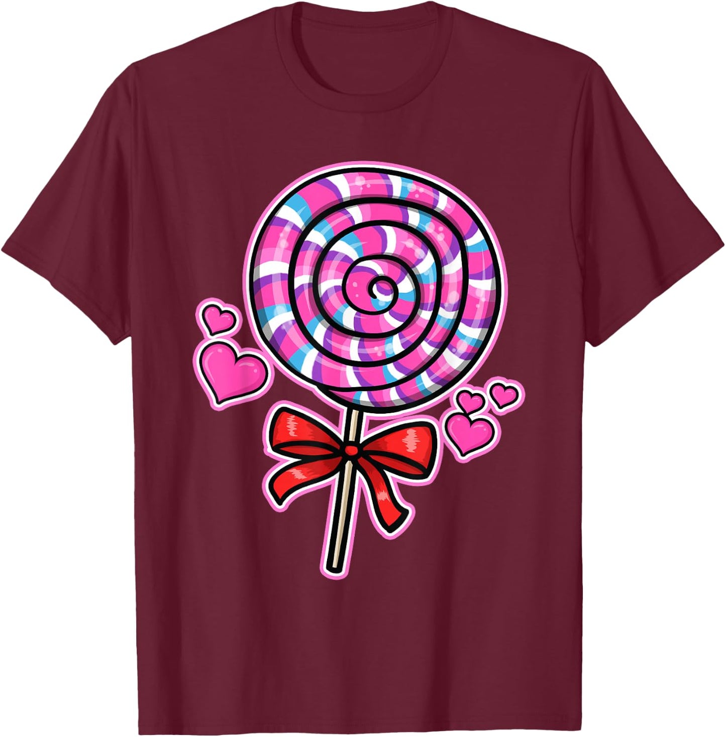 Lollipop Candy T-Shirt - T-Shirt | Maroon