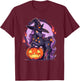 Halloween Horse Witch Hat Jack o Lantern Horse Rider Graphic T-Shirt - T-Shirt | Maroon