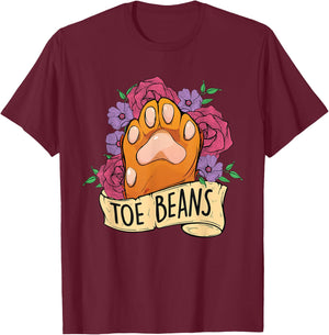 Toe Beans - Retro Paws Cat Owner Animal Lover Veterinarian Women Kids T-Shirt - T-Shirt | Maroon