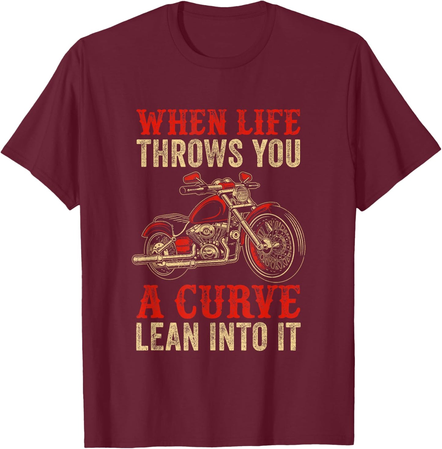 Funny Motorcycle Racer Design Women Motorcycle Lover T-Shirt - T-Shirt | Maroon