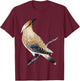 Cedar Waxwing Art Illustration T-Shirt - T-Shirt | Maroon