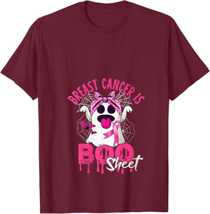Breast Cancer Is Boo Sheet Halloween Breast Cancer Awareness V-Neck T-Shirt - T-Shirt | Maroon