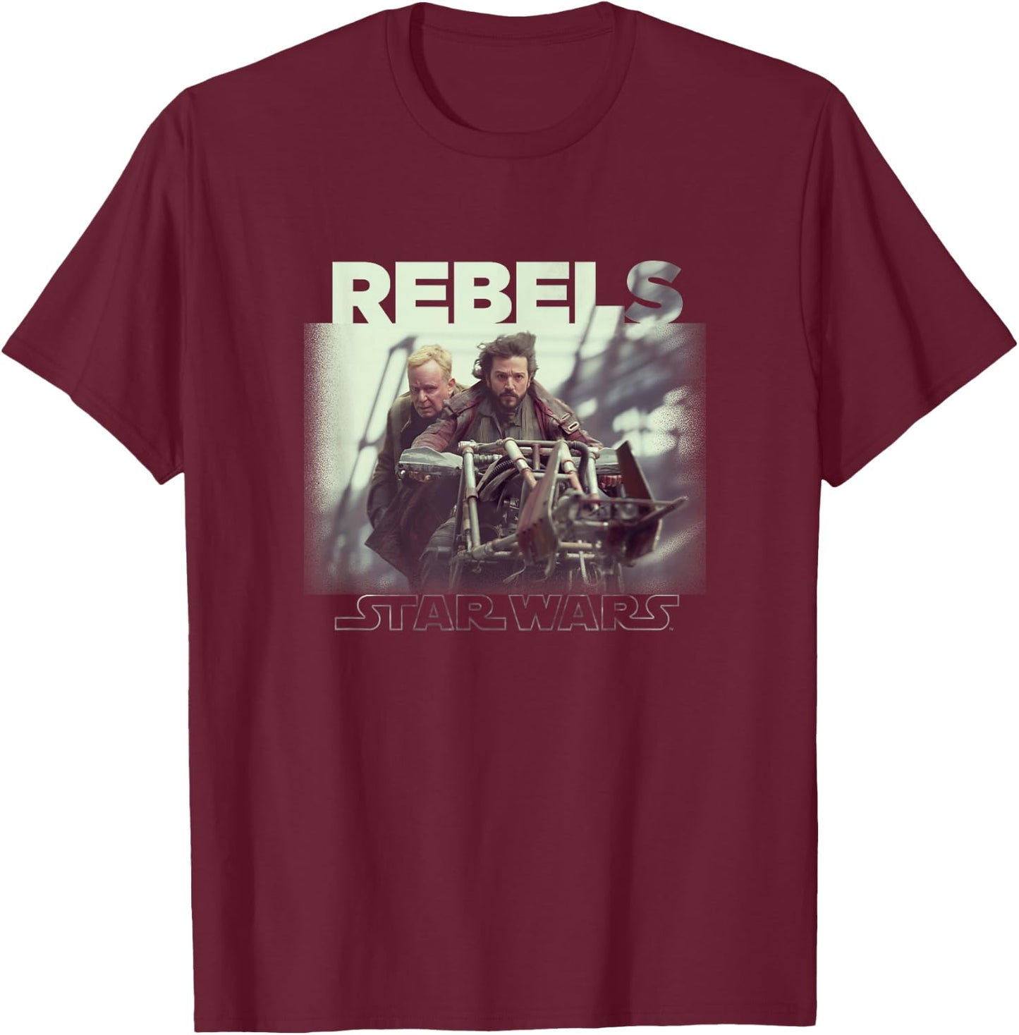 Star Wars: Andor Rebels Cassian & Luthen Vintage Portrait T-Shirt - T-Shirt | Maroon