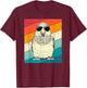 Retro Vintage Quaker Parrot with Sunglasses Bird Lovers T-Shirt - T-Shirt | Maroon