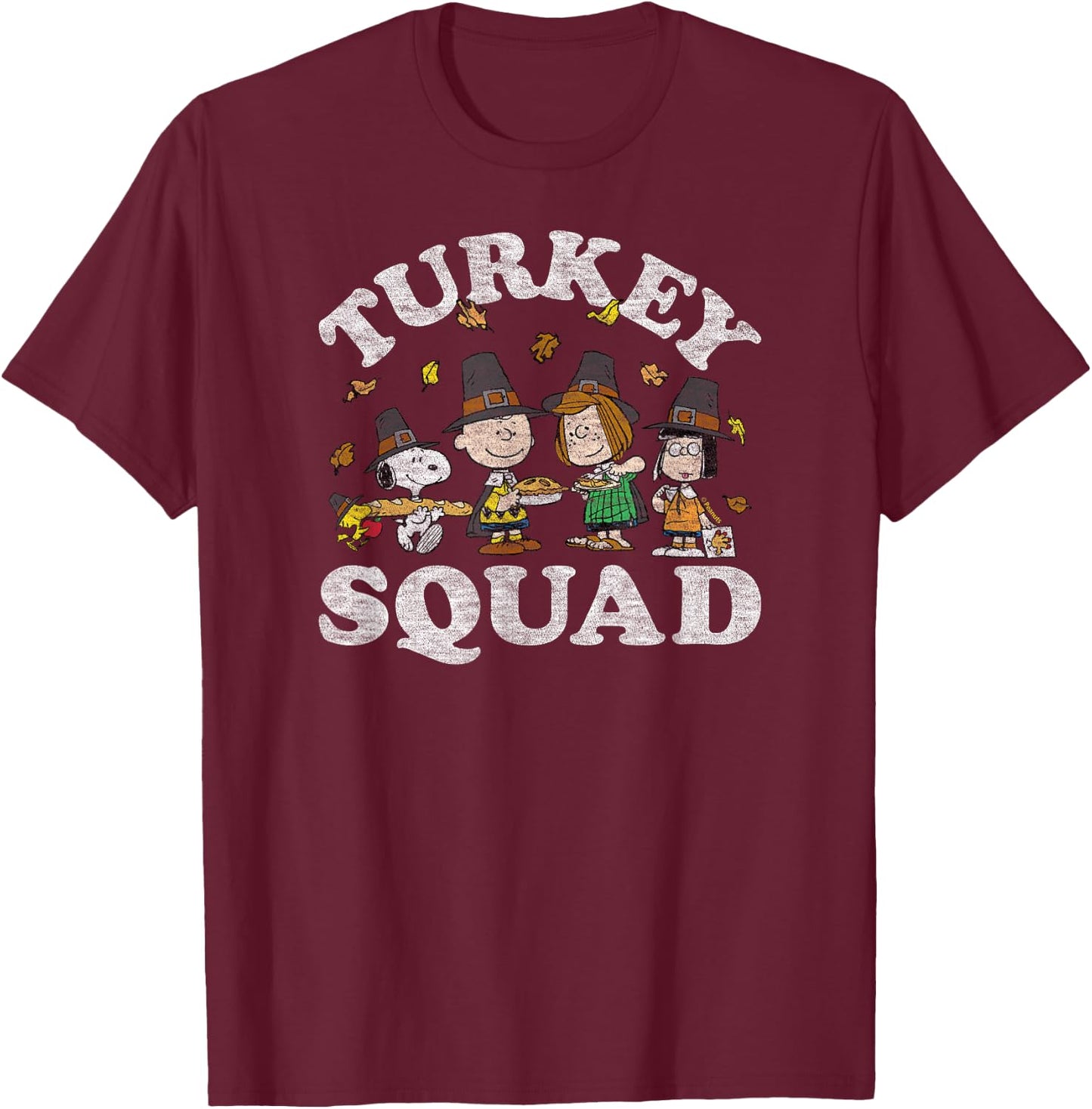 Peanuts - Turkey Squad T-Shirt - T-Shirt | Maroon
