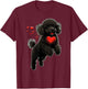 Toy Poodle Love Heart for Valentines Day on Poodle Lover T-Shirt - T-Shirt | Maroon