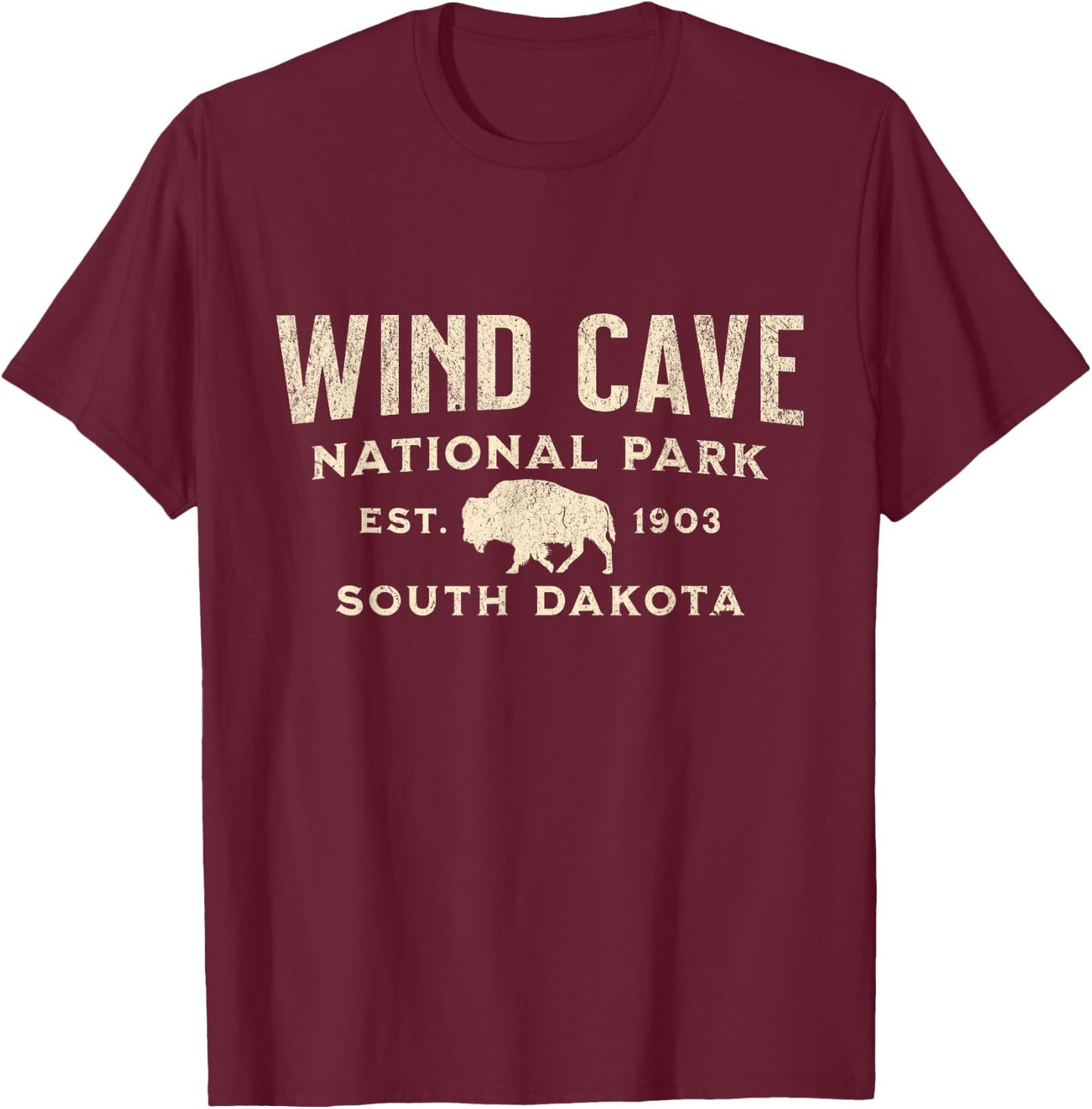 Wind Cave National Park T-Shirt - T-Shirt | Maroon