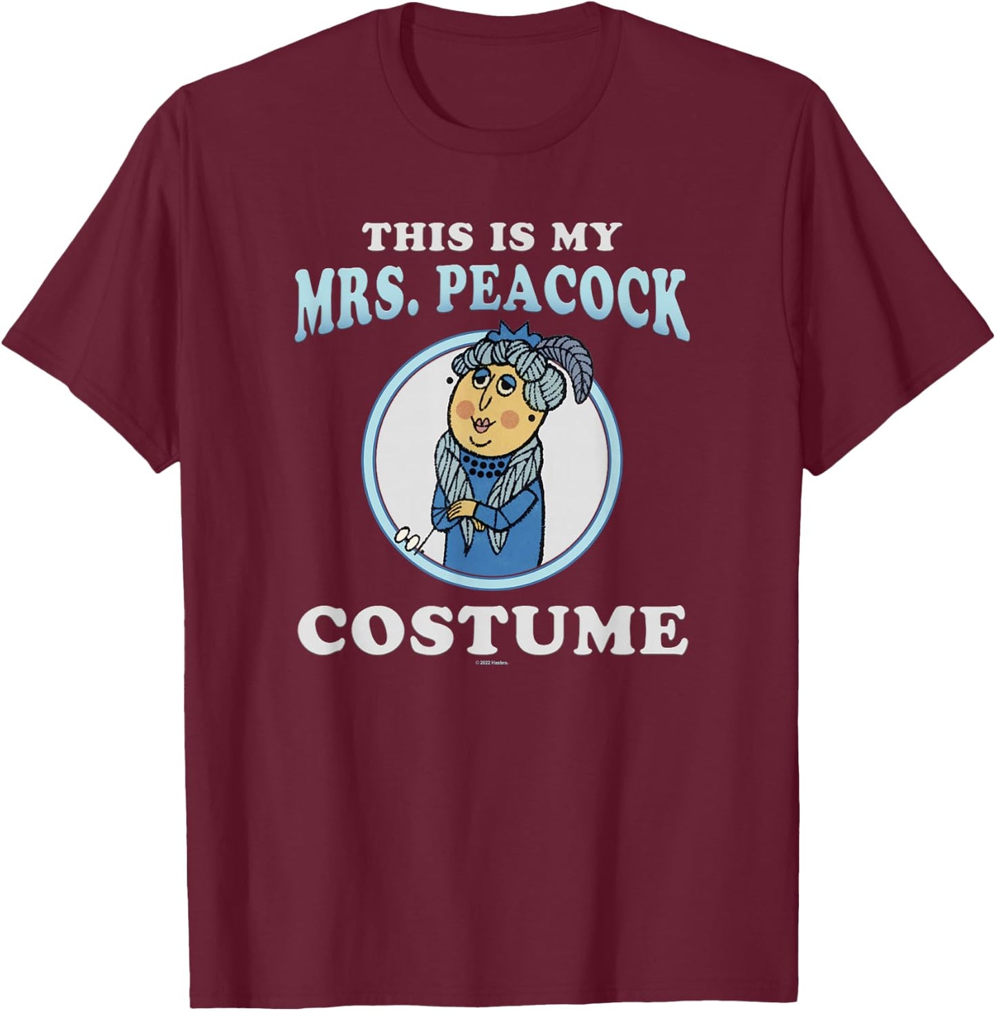 Clue This Is My Mrs. Peacock Costume T-Shirt - T-Shirt | Maroon