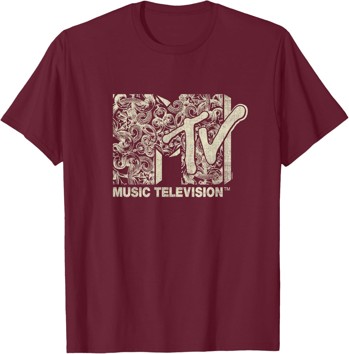MTV - Brocade MTV logo T-Shirt - T-Shirt | Maroon