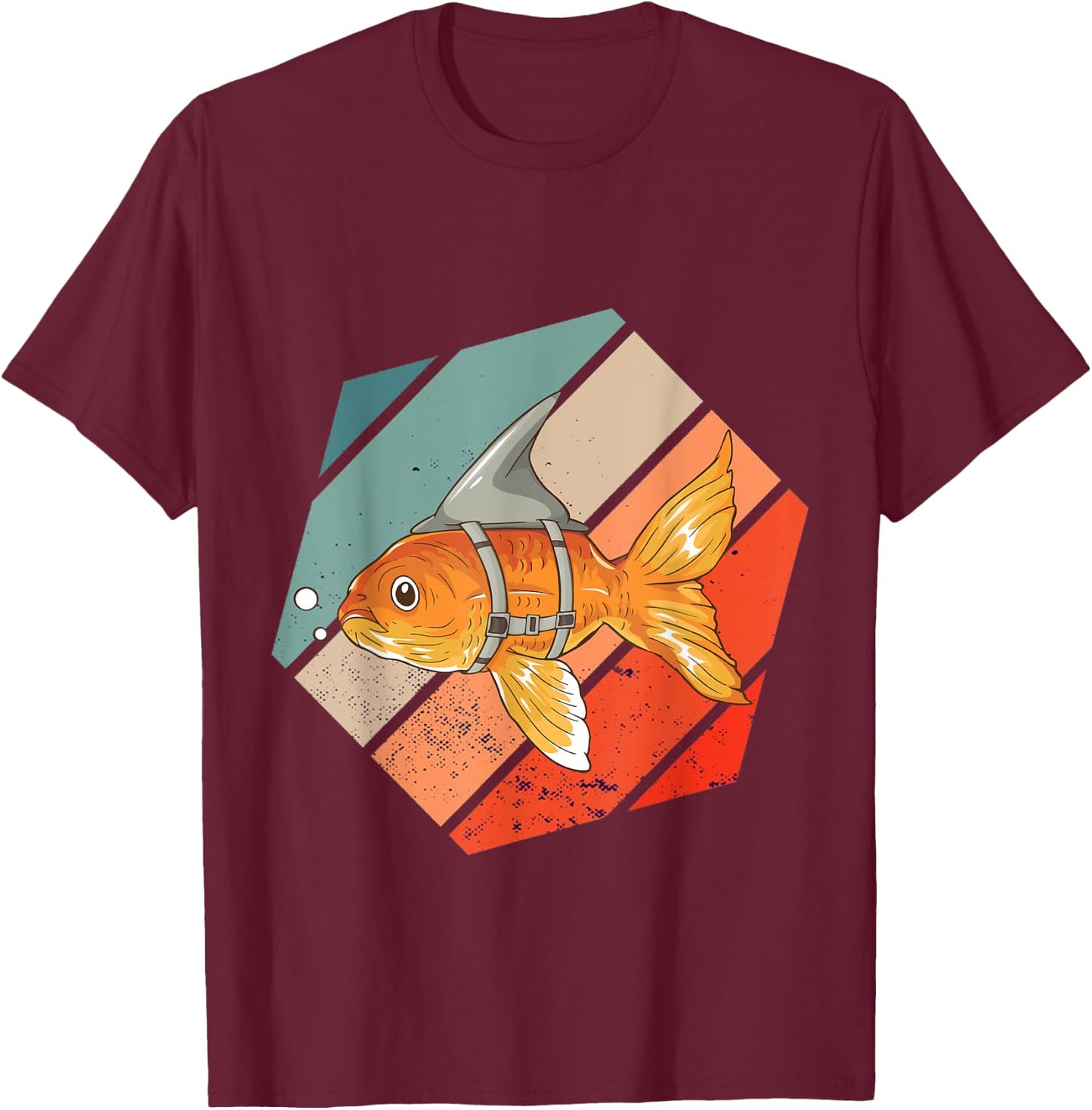 Shark Goldfish Motivational Fish Dream Big Playful Bold T-Shirt - T-Shirt | Maroon