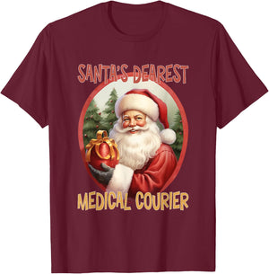 Medical Courier Christmas Holiday Love Xmas T-Shirt - T-Shirt | Maroon