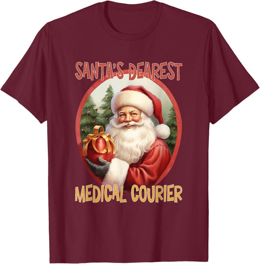 Medical Courier Christmas Holiday Love Xmas T-Shirt - T-Shirt | Maroon