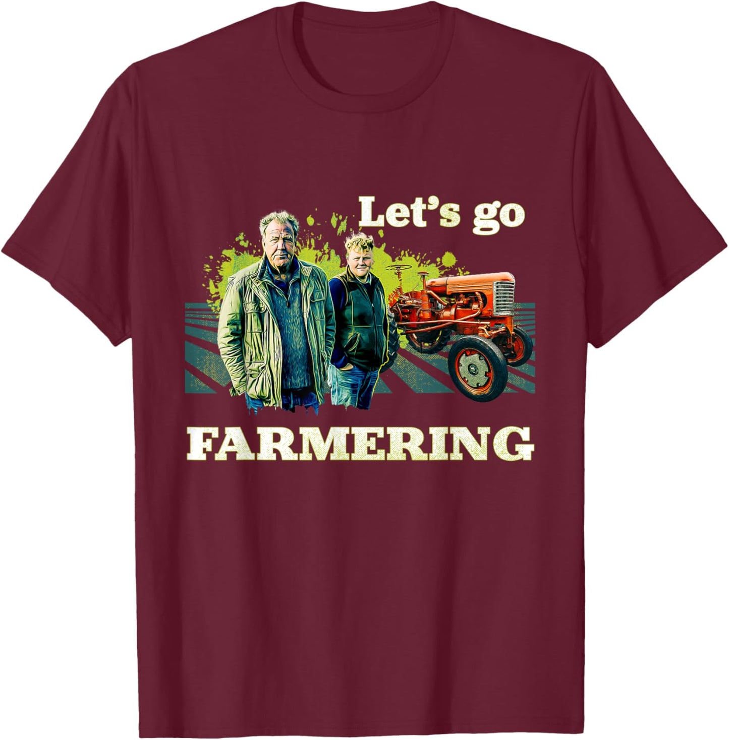 Clarkson's Farm - Let's Go Farmering T-Shirt - T-Shirt | Maroon