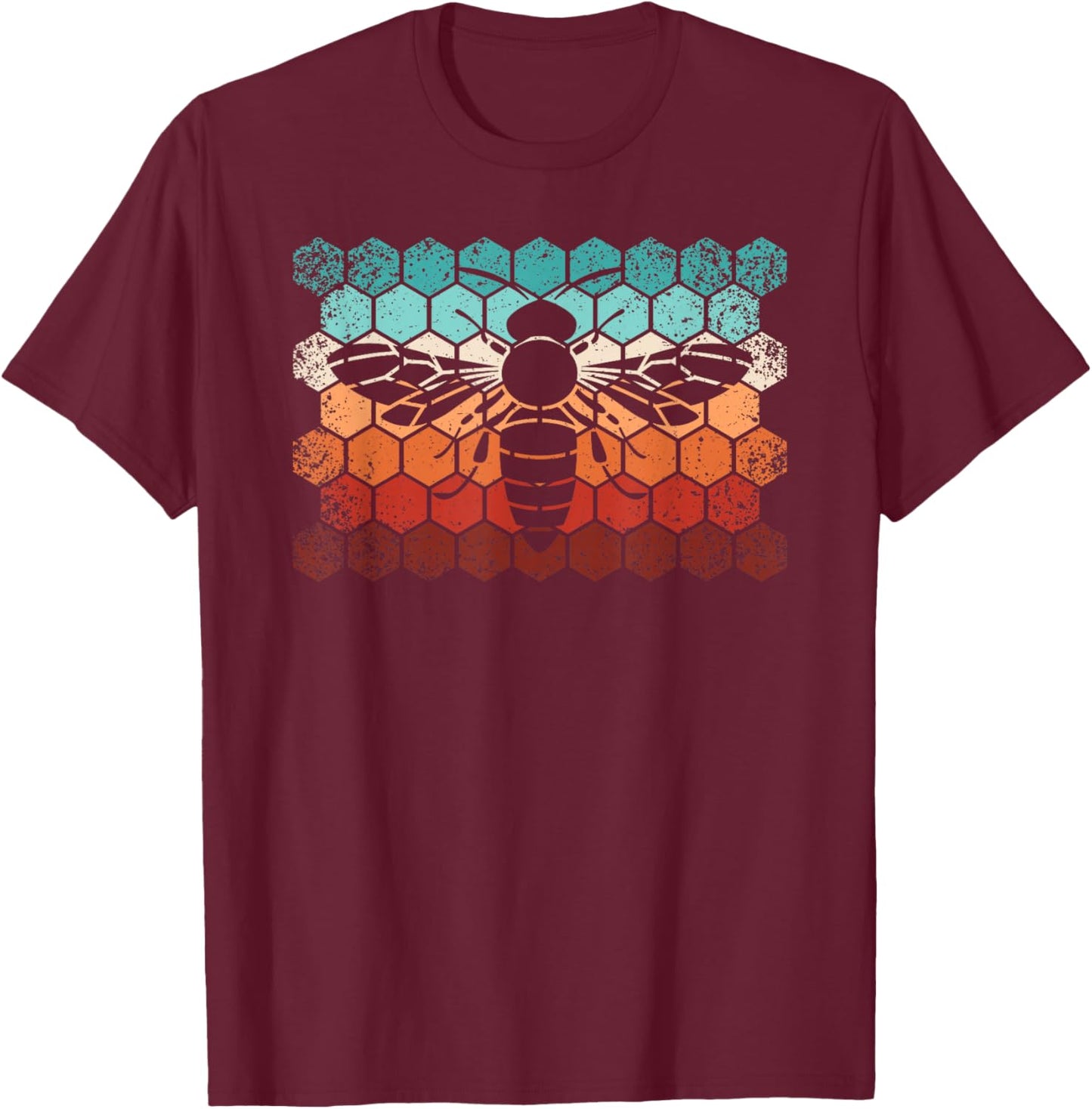 Beekeeping Honey Honeycomb Beekeeper Retro Bee Men T-Shirt - T-Shirt | Maroon