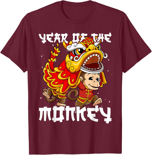 Year Of The Monkey Chinese Lunar New Year T-Shirt - T-Shirt | Maroon