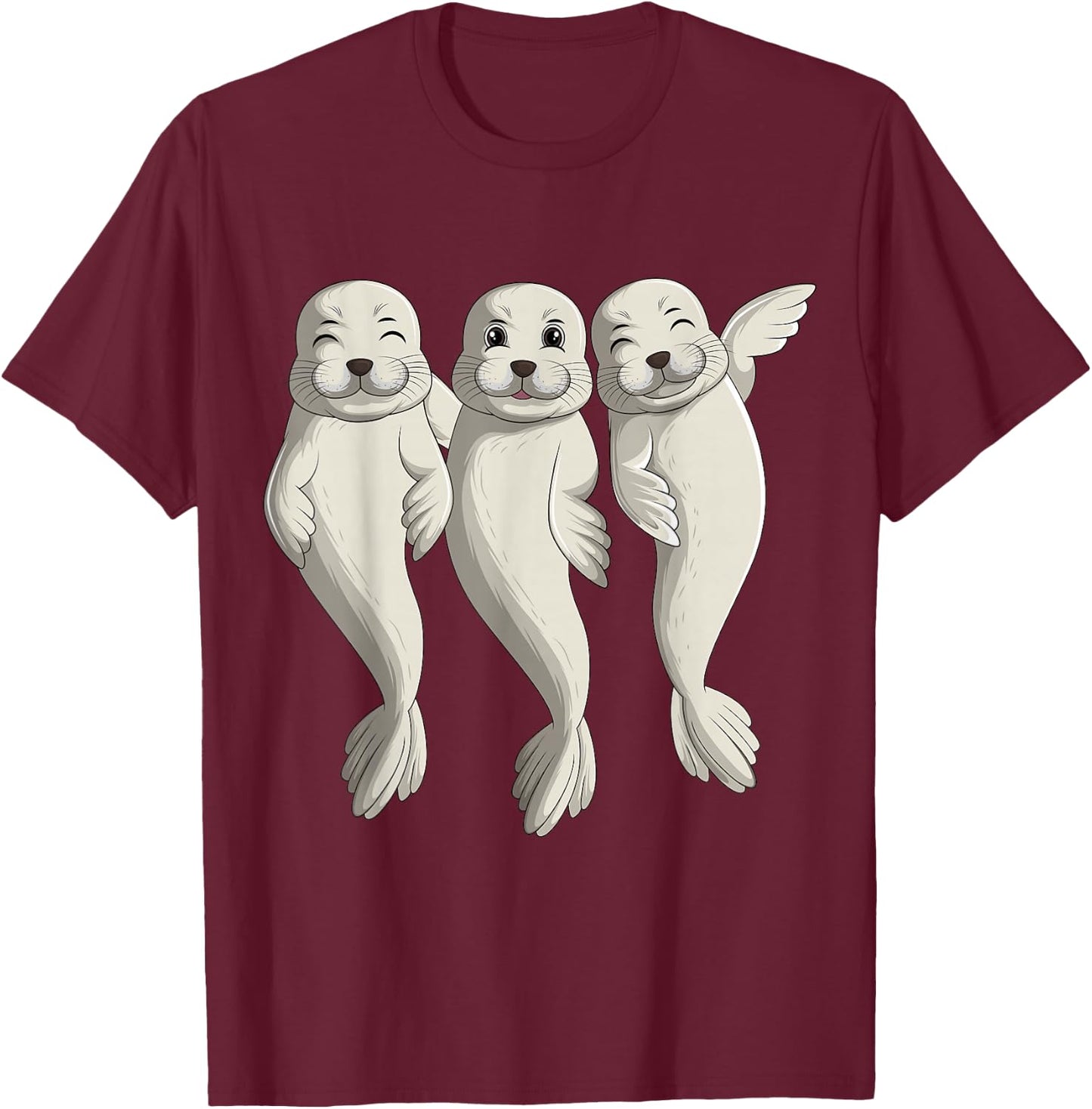 Seal Lover Sea Lion Seals Women Kids Girls Boys T-Shirt - T-Shirt | Maroon