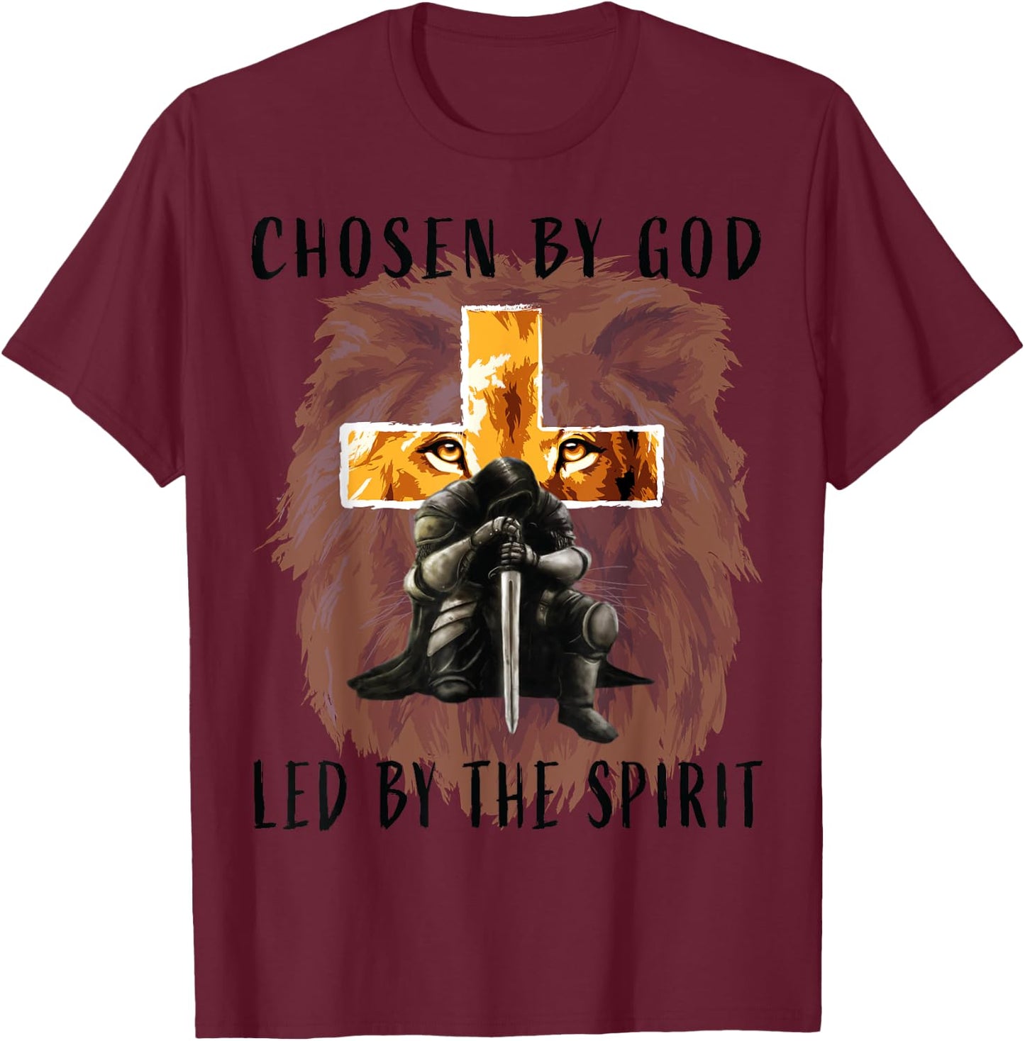 Chosen by God Led by the Holy Spirit Christian Religious Men T-Shirt - T-Shirt | Maroon