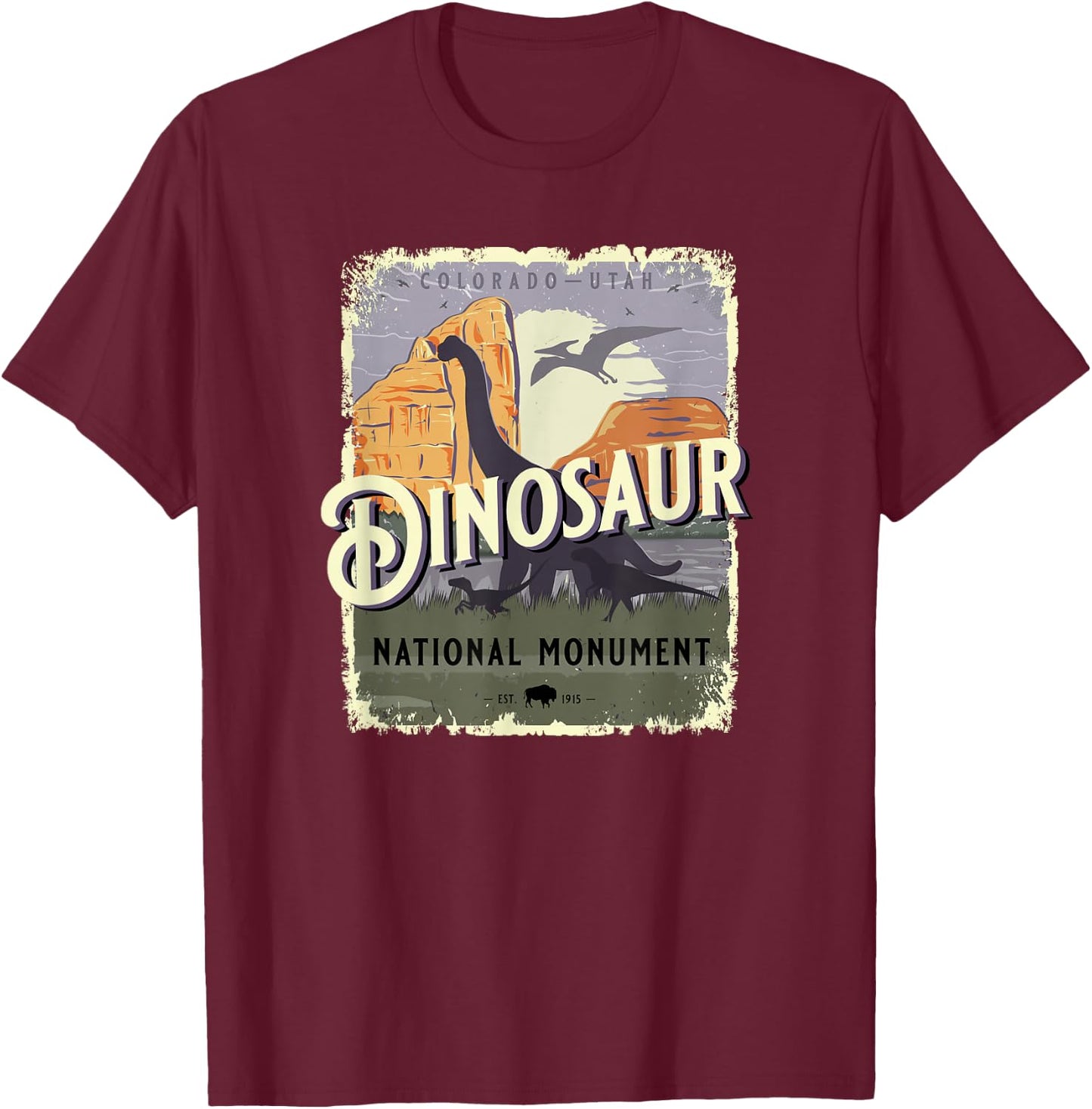 Dinosaur National Monument Colorado Utah USA Souvenir T-Shirt - T-Shirt | Maroon