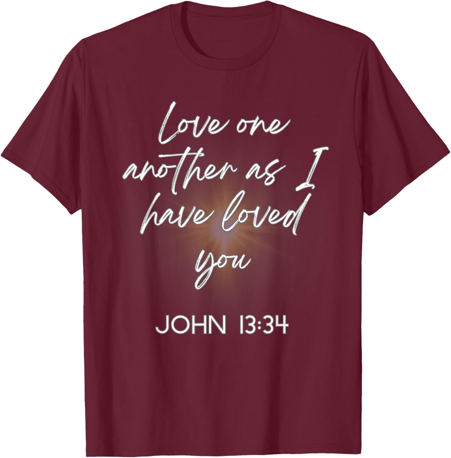 John 13 34 Christian Scripture Bible Inspirational Faith T-Shirt - T-Shirt | Maroon
