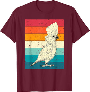 Retro Vintage Umbrella Cockatoo Sunglasses Parrot Bird T-Shirt - T-Shirt | Maroon