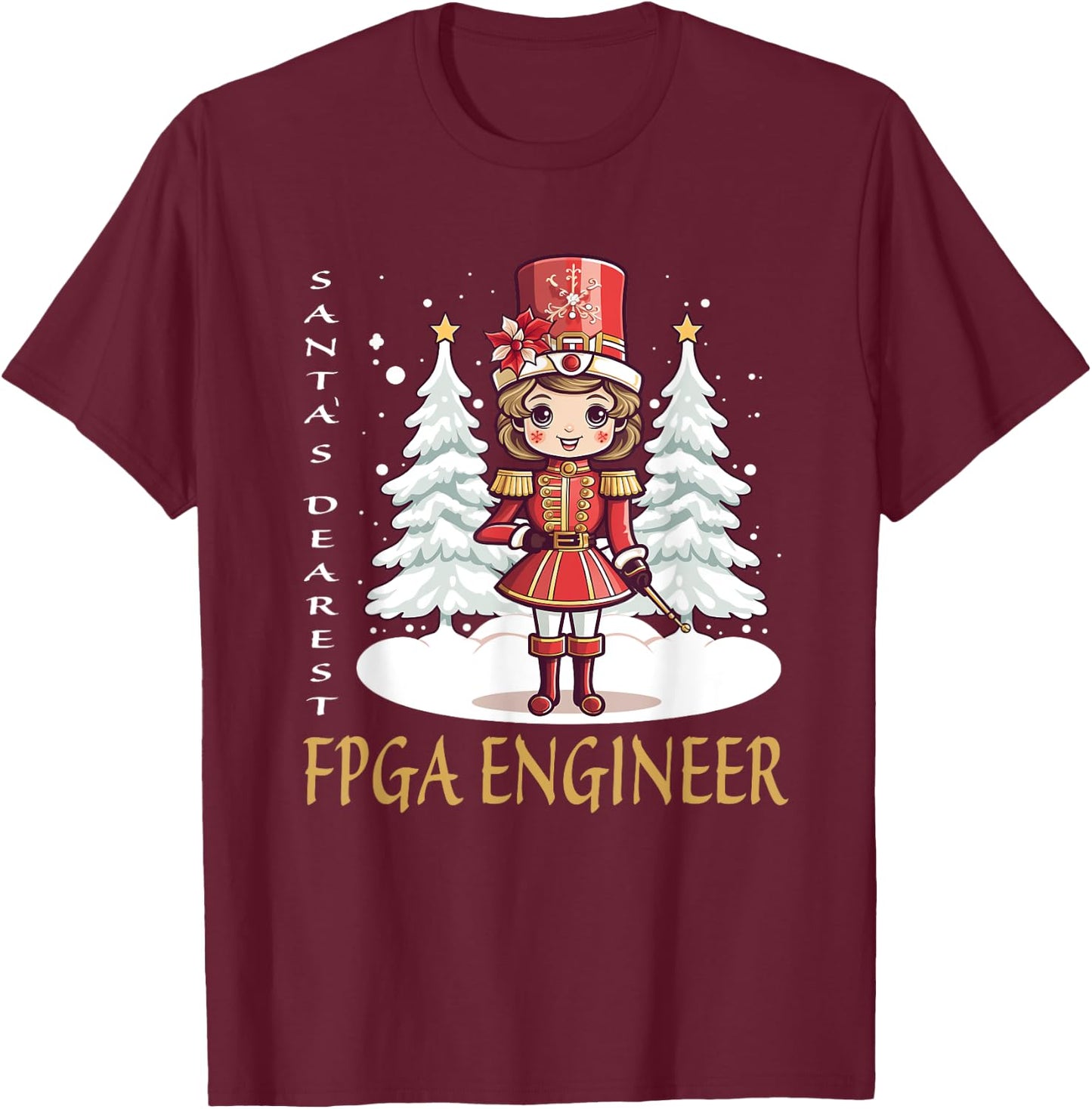 FPGA Engineer Christmas Classic Female Nutcracker T-Shirt - T-Shirt | Maroon
