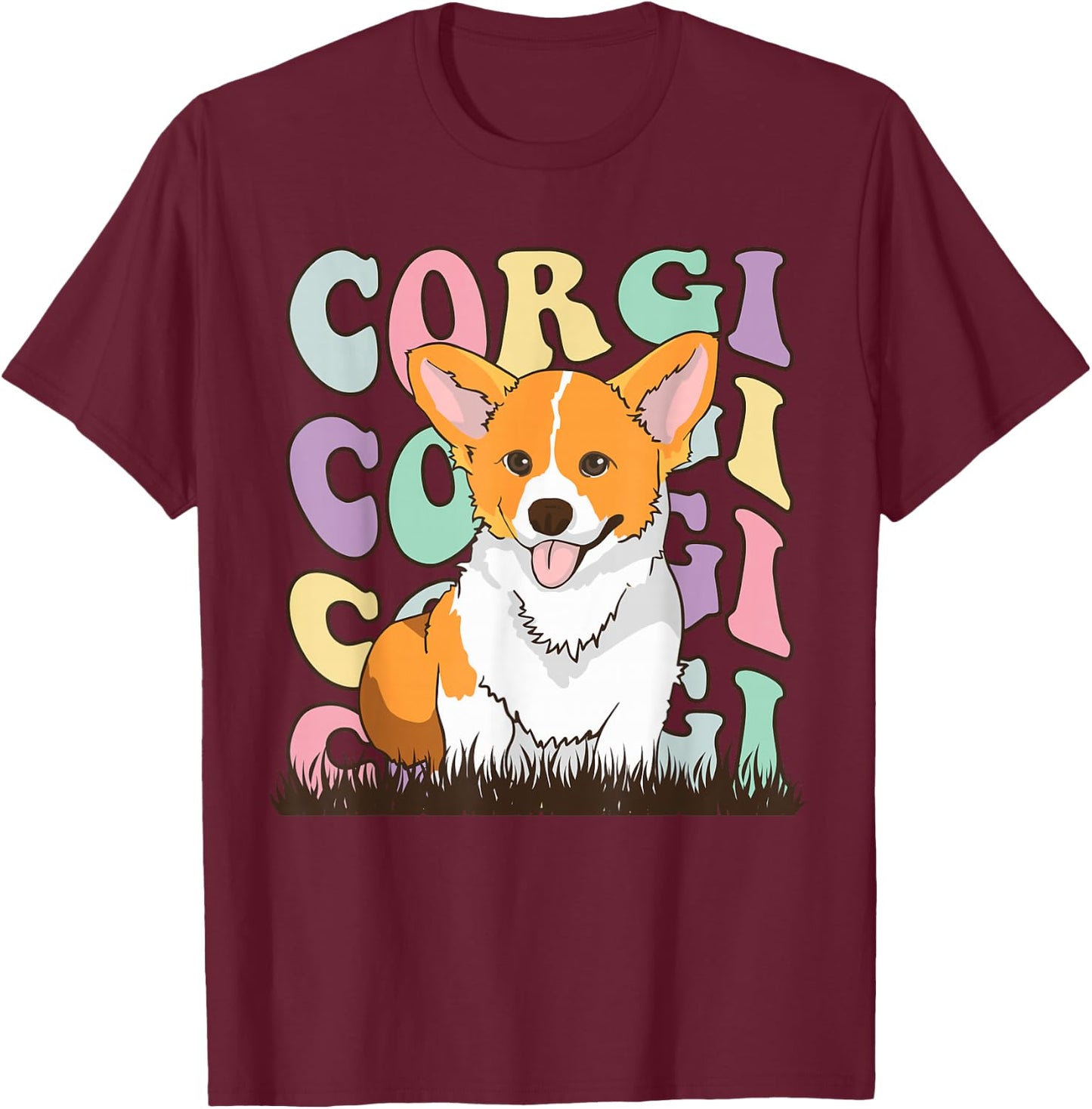 Corgi Corgi T-Shirt - T-Shirt | Maroon