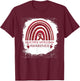 Multiple Myeloma Awareness Bleached Rainbow Burgundy Ribbon T-Shirt - T-Shirt | Maroon
